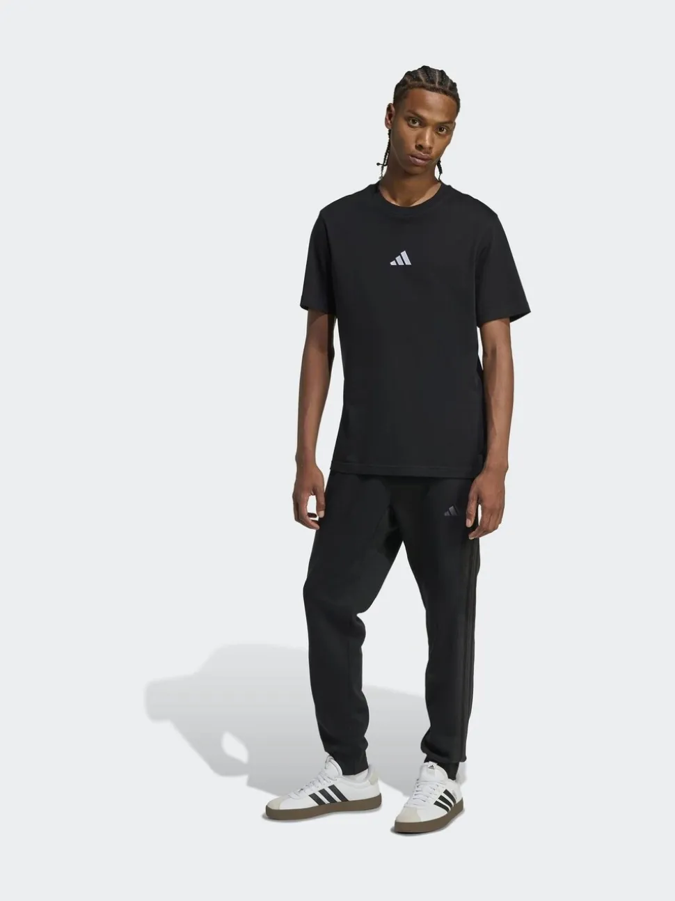 Zwart Ground - adidas Essentials fleece joggingbroek met 3 strepen