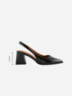 Zwart lak - Forever Comfort® Pointed Toe Slingback Block Heels