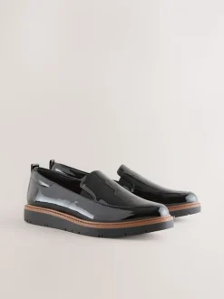 Zwart lak - Forever Comfort® Slip On Clean Chunky Sole Loafers