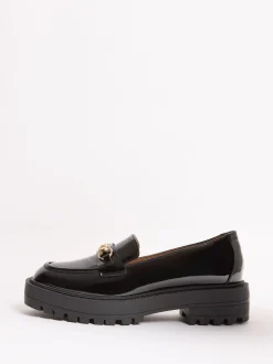 Zwart lak - Lipsy Chunky Snaffle Trim Detail Faux Leather Loafers