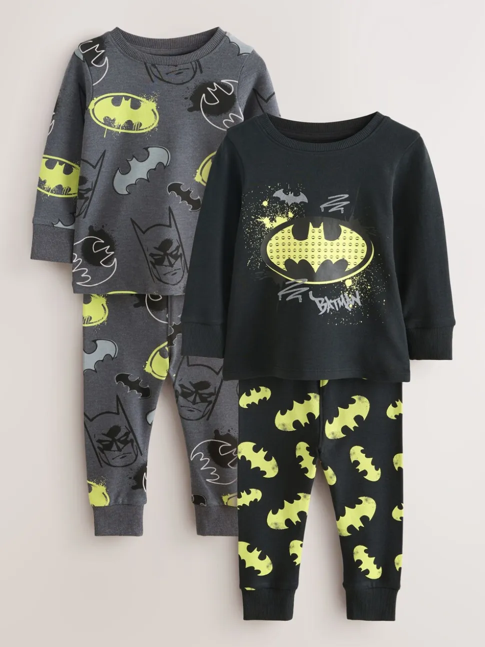 Zwart met Batman - Gelicentieerde knusse pyjama's 2 pack (9mnd -10jr)