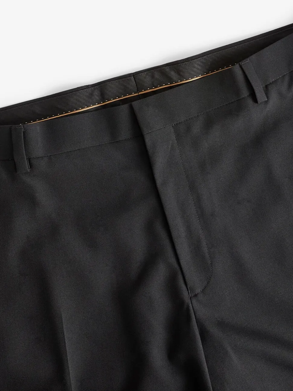 Zwart met bies - Tailored fit - Pantalon in smokingstijl
