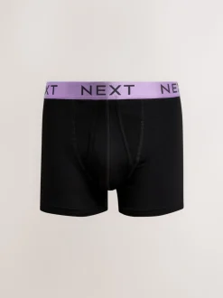Zwart met felgekleurde glanzende taillebanden - Standaard - 10 Boxershorts zonder plooi