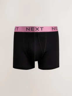 Zwart met felgekleurde glanzende taillebanden - Standaard - 10 Boxershorts zonder plooi