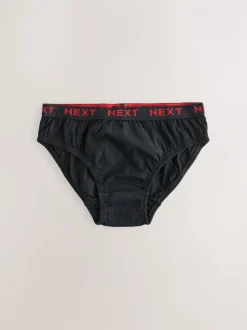 Zwart met felgekleurde jacquard tailleband - 100% katoenen slip verpakking van 5 (1,5 - 16 jr)