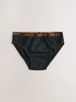 Zwart met felgekleurde jacquard tailleband - 100% katoenen slip verpakking van 5 (1,5 - 16 jr)