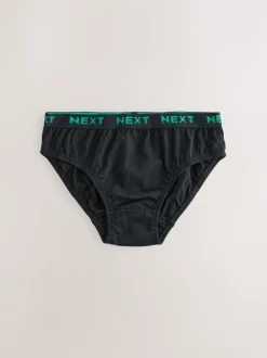 Zwart met felgekleurde jacquard tailleband - 100% katoenen slip verpakking van 5 (1,5 - 16 jr)