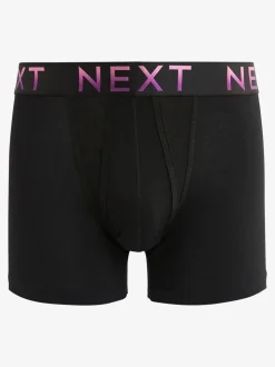 Zwart met felgekleurde ombré tailleband - Standaard - 10 Boxershorts zonder plooi