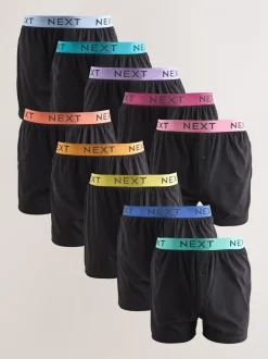 Zwart met felgekleurde tailleband - Ruimvallende Boxers