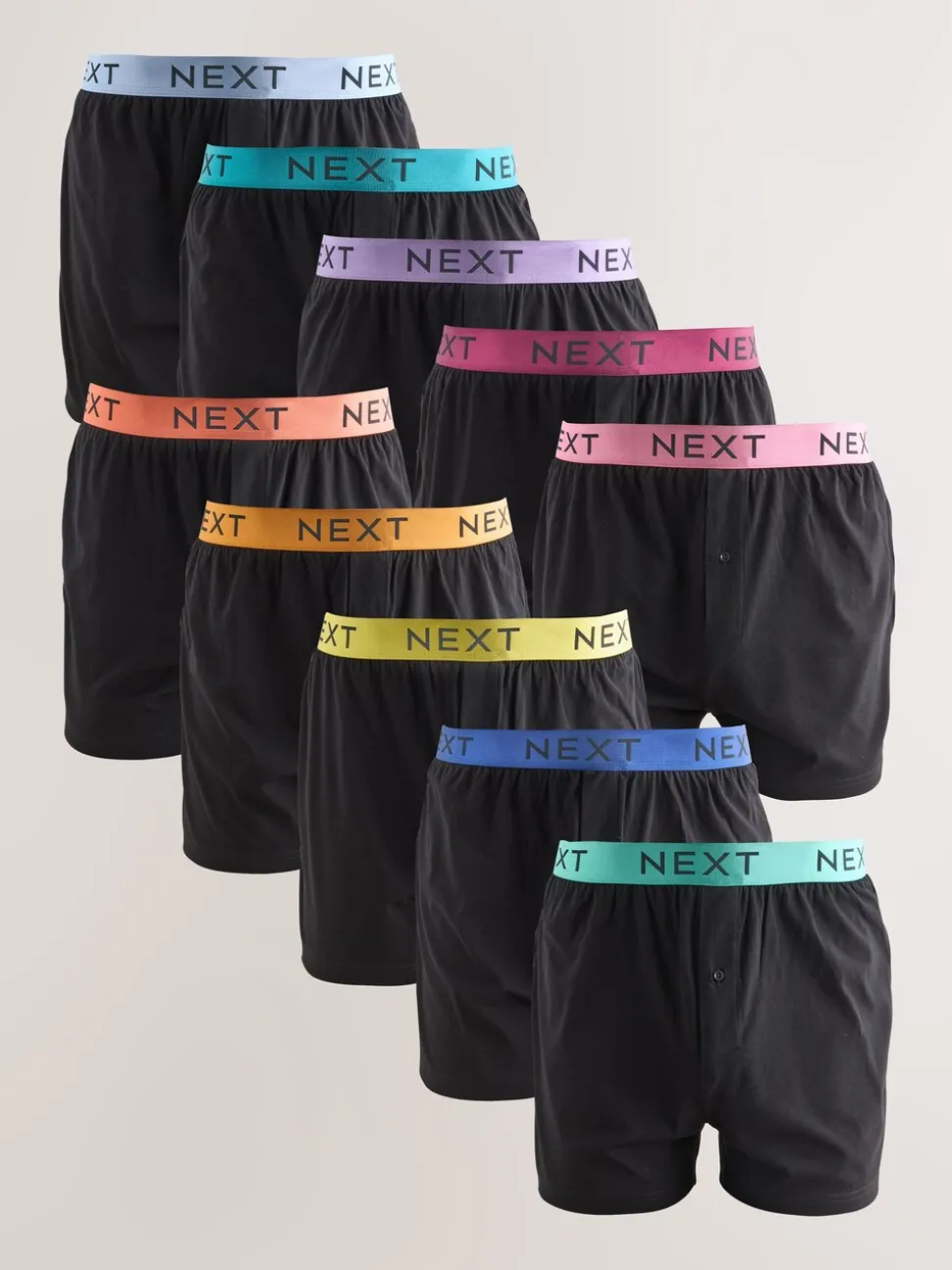 Zwart met felgekleurde tailleband - Ruimvallende Boxers