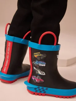 Zwart met Hot Wheels - Aantreklaarzen met handvat