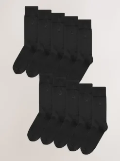 Zwart met logo - Frisblijvende sokken met borduursel