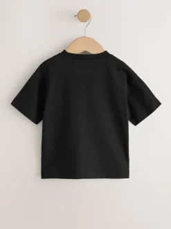 Zwart met smileyprint - Short Sleeve Small Graphic T-Shirt (3mths-7yrs)