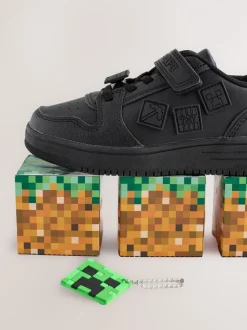 Zwart Minecraft - School Touch Fastening Elastic Lace Shoes