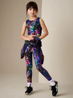Zwart Multi Splat - Sportlegging (3-16 jr)