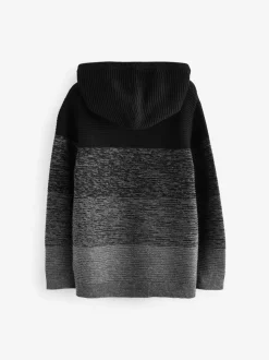 Zwart Ombré kleurblok - Gebreide hoodie (3-16jr)