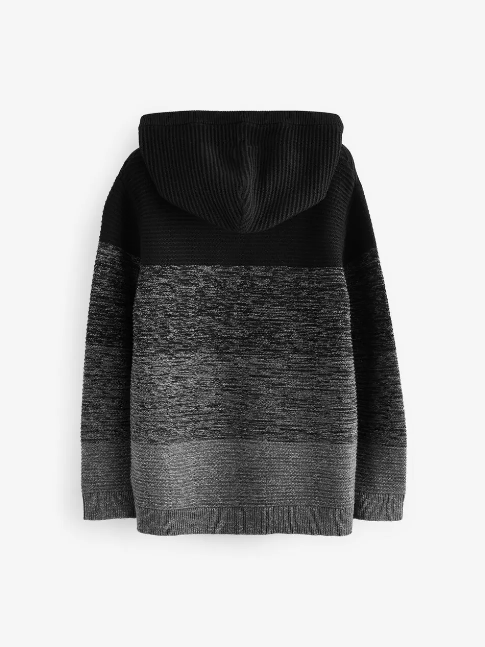 Zwart Ombré kleurblok - Gebreide hoodie (3-16jr)