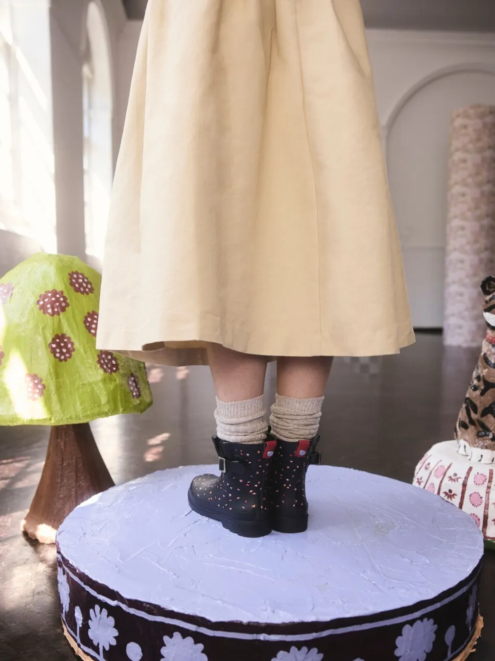 Zwart opvouwbare sterretjesprint - Cath Kidston Wellington laarzen
