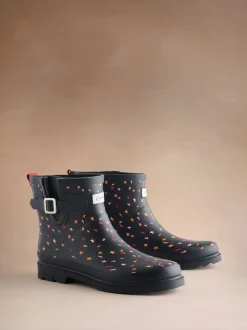 Zwart opvouwbare sterretjesprint - Cath Kidston Wellington laarzen