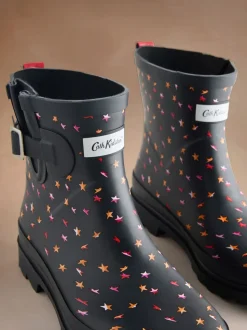 Zwart opvouwbare sterretjesprint - Cath Kidston Wellington laarzen