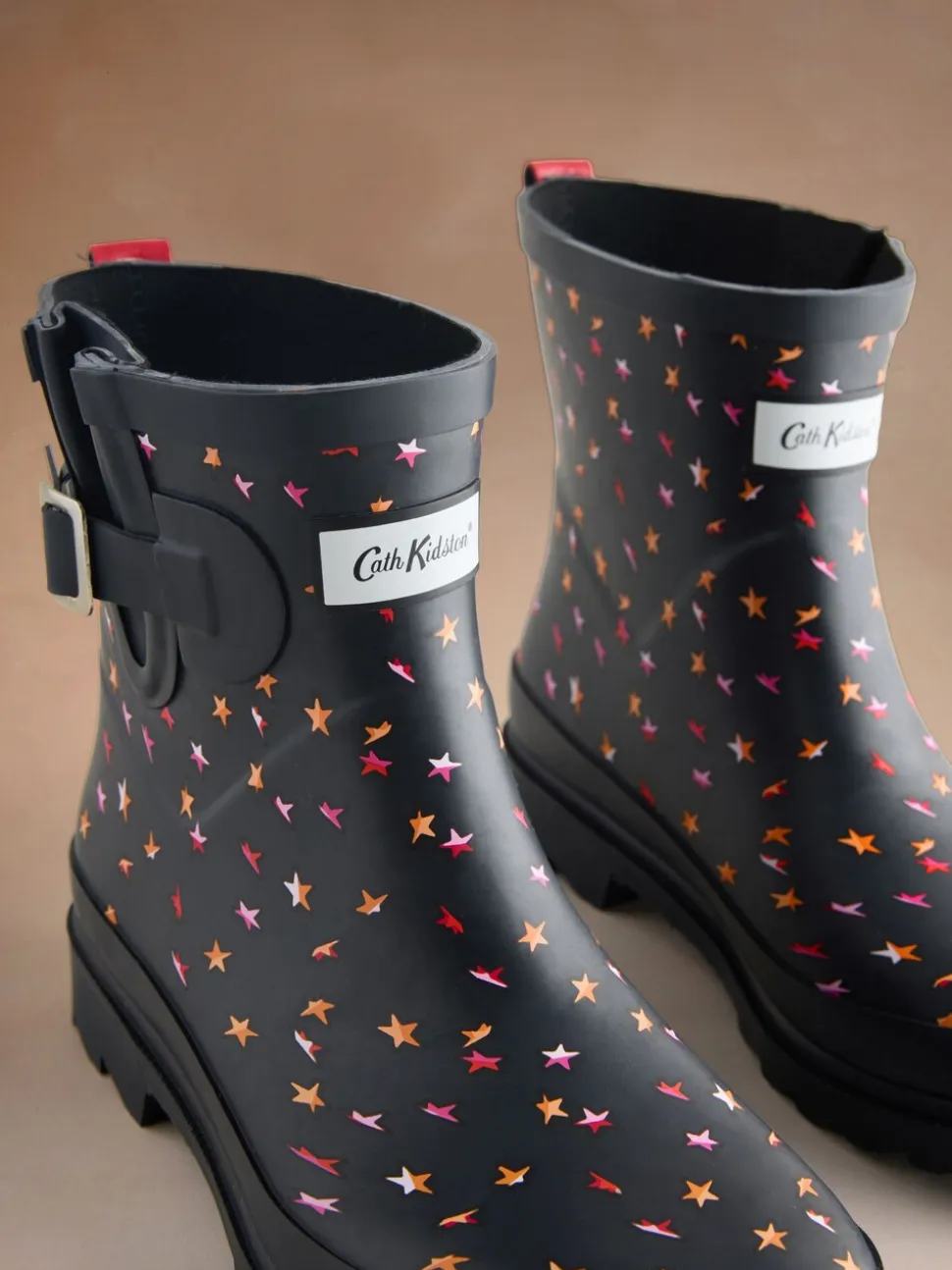 Zwart opvouwbare sterretjesprint - Cath Kidston Wellington laarzen