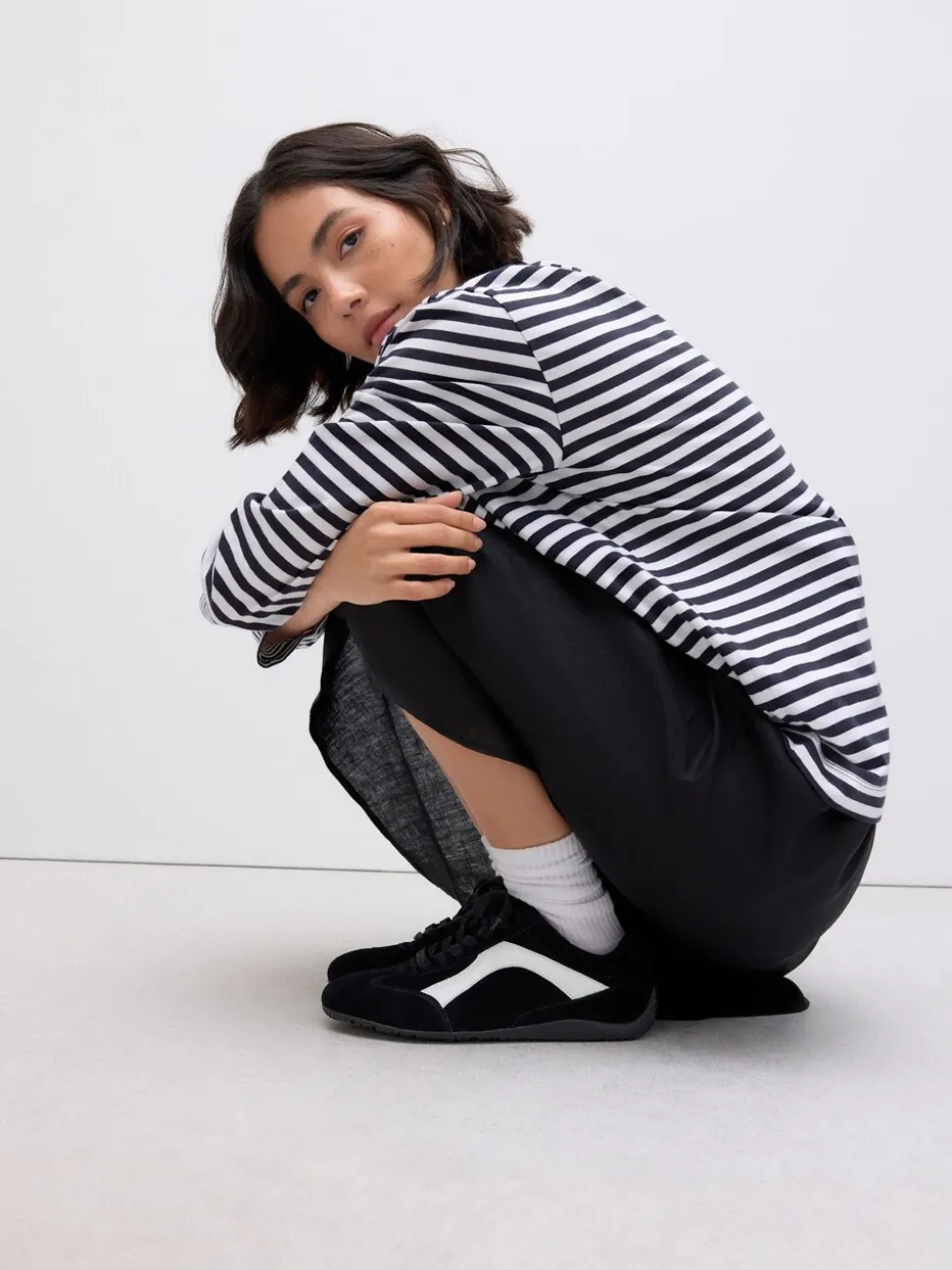 Zwart suède - Forever Comfort® Leather Slimsole Lace-Up Trainers