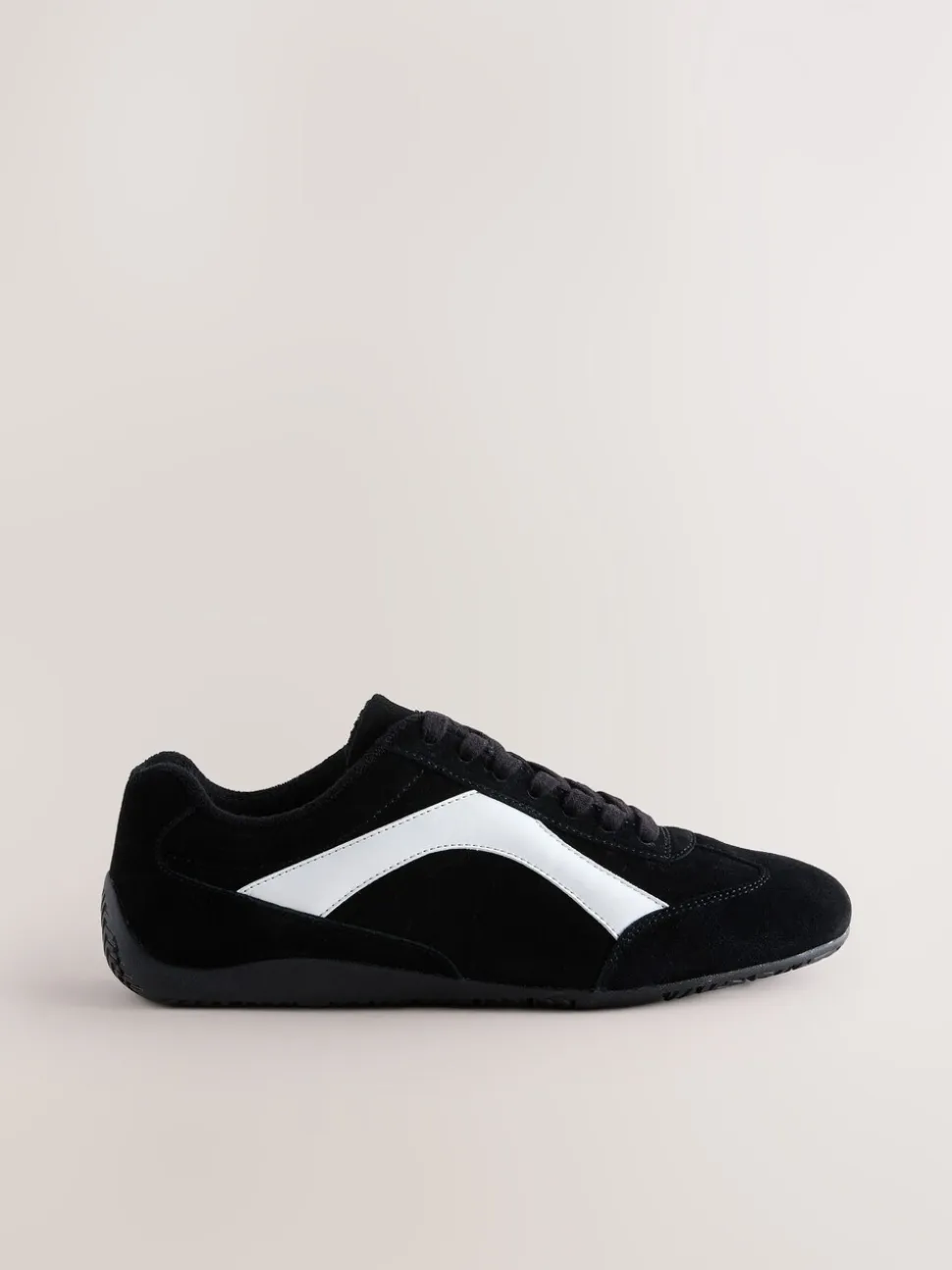 Zwart suède - Forever Comfort® Leather Slimsole Lace-Up Trainers