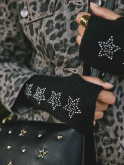 Zwart versierd met ster studs - Rockett St George Handwarmers