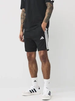 Zwart wit - adidas Essential 3-Stripes French Terry Shorts