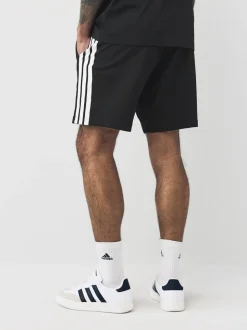 Zwart wit - adidas Essential 3-Stripes French Terry Shorts