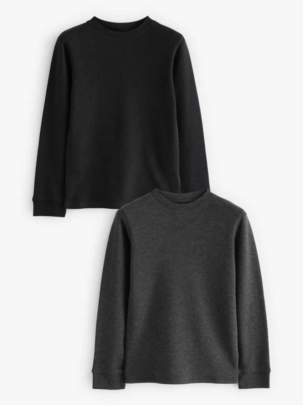 Zwart/antraciet - 2 -pack thermische tops met lange mouwen (2-16jr)