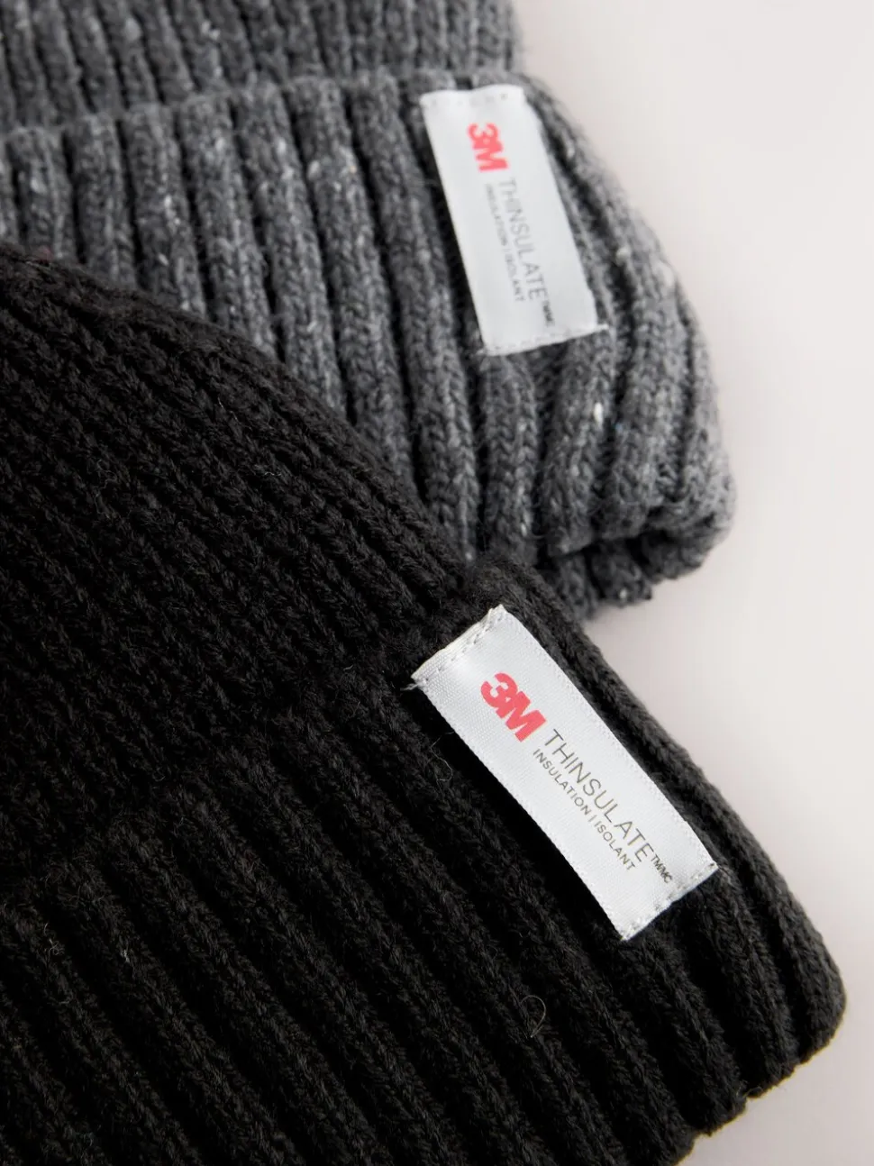 Zwart/antraciet - Thinsulate beanie-mutsen 2 stuks