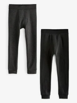 Zwart/antraciet - Verpakking van 2 thermische leggings (2-16 jr)