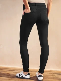 Zwart/Blauw - Set van 2 lange jersey denim leggings
