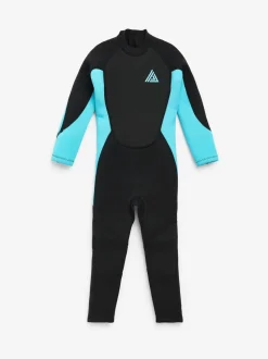 Zwart/blauw met lange mouw - Wetsuit (1 - 16 jr)