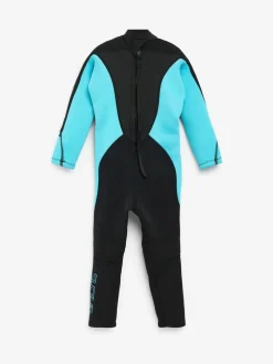 Zwart/blauw met lange mouw - Wetsuit (1 - 16 jr)