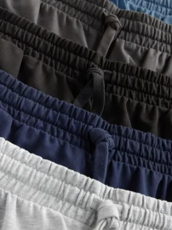 Zwart/blauw/grijs - Loopback Soft Touch 5 Pack Joggers Shorts
