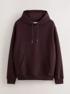 Zwart/Bourgondisch Rood - Cotton Rich Jersey Overhead Hoodies 2 Pack