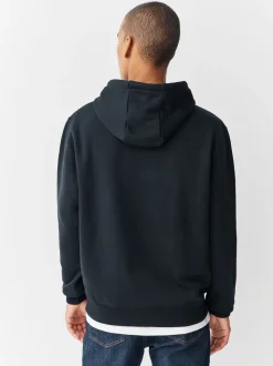 Zwart/Bourgondisch Rood - Cotton Rich Jersey Overhead Hoodies 2 Pack