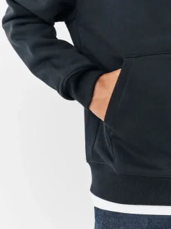 Zwart/Bourgondisch Rood - Cotton Rich Jersey Overhead Hoodies 2 Pack