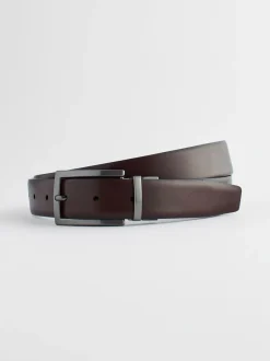 Zwart/bruin - Omkeerbare leren riem