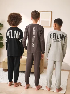 Zwart/bruin - Pyjama met korte pijpen 3 stuks (3-16jaar) (3-16jaar)
