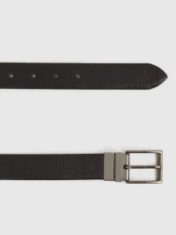 Zwart/bruin - Reiss Ricky omkeerbare leren riem
