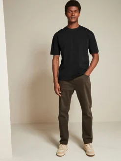 Zwart/Bruin/Licht Naturel - Relaxed fit - Verpakking van 3 T-shirts van zware stof
