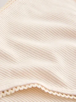 Zwart/caramel Huidskleur/praline Huidskleur - Verpakking van 3 geribbelde katoenen slips