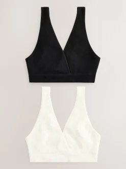 Zwart/crèmekleurig - Seamless Non Wire Nursing Ultimate Comfort Bras 2 Pack