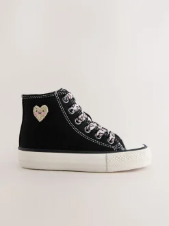Zwart/dierenprint - Hoge sneakers