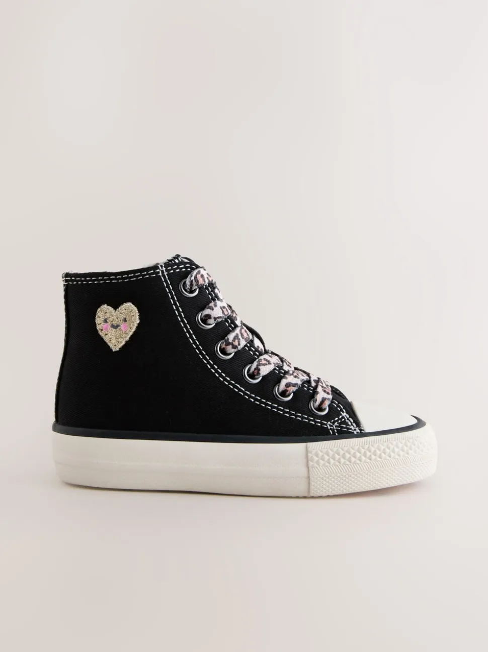 Zwart/dierenprint - Hoge sneakers