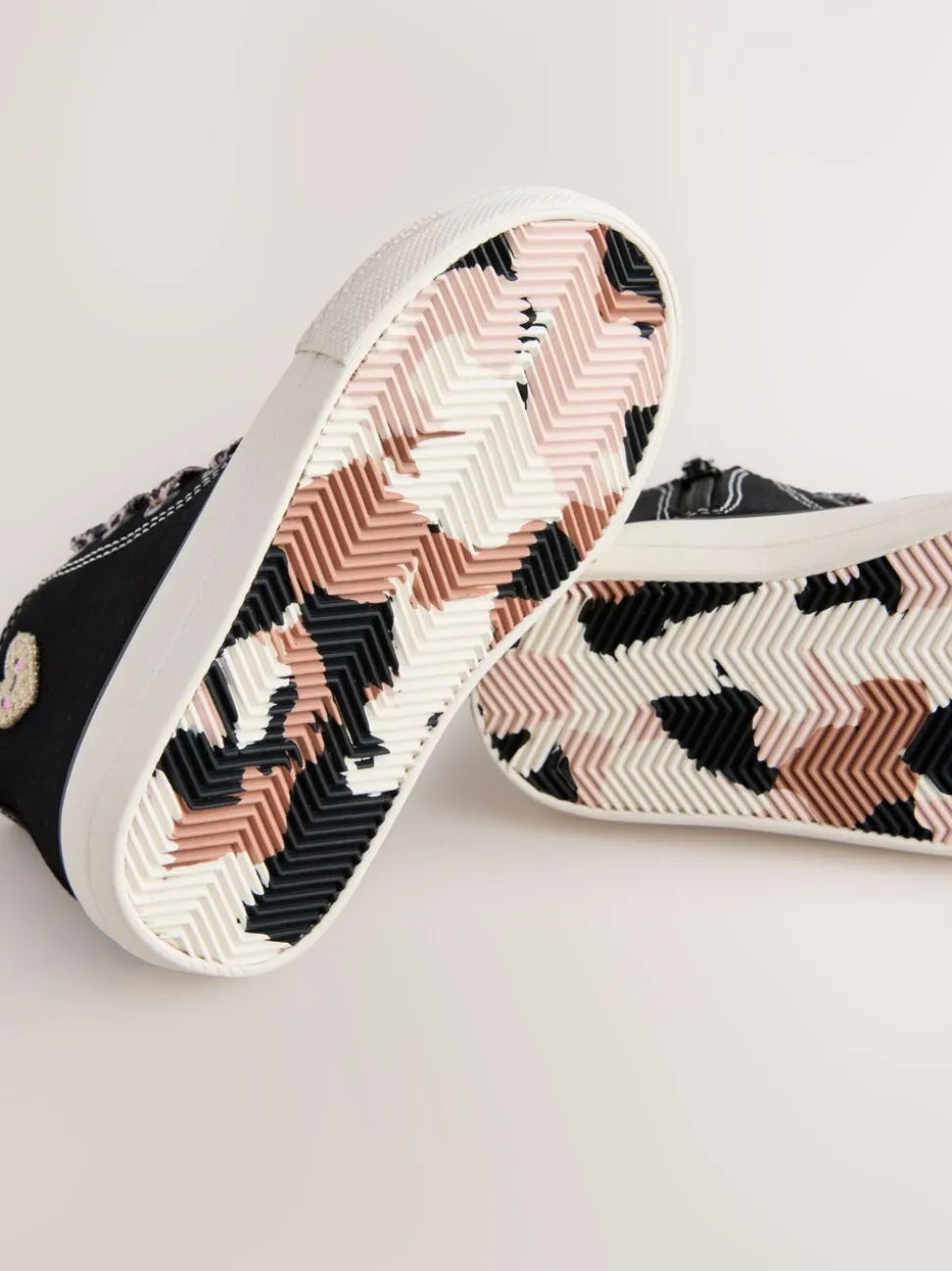 Zwart/dierenprint - Hoge sneakers
