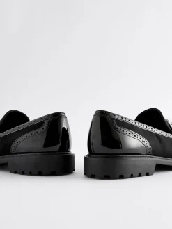 Zwarte mix - Loafers met dikke zool met profiel en kwastjes